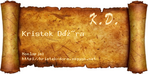 Kristek Dóra névjegykártya