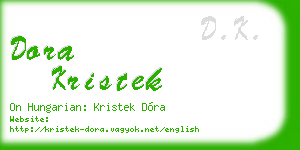 dora kristek business card